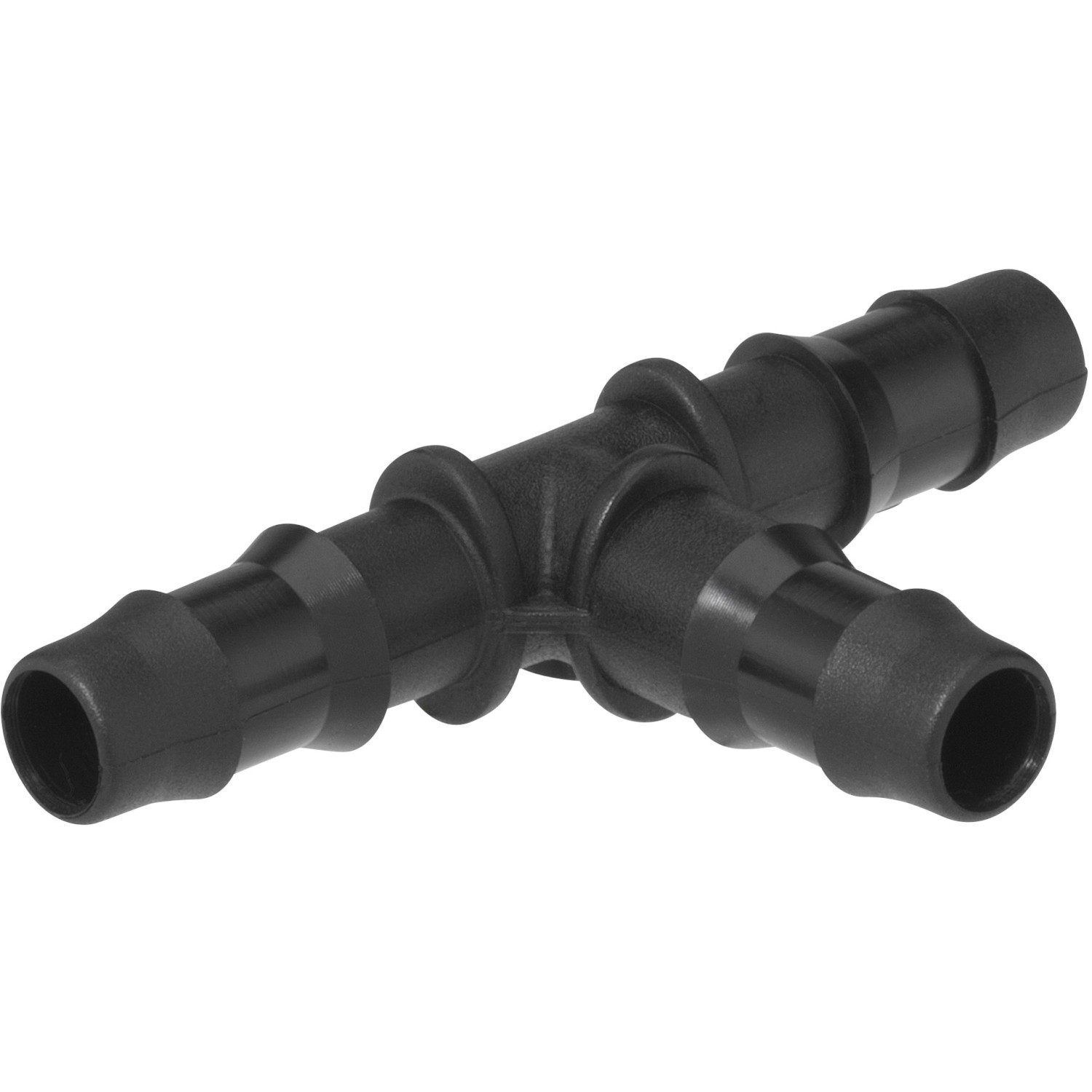 Schwarzes T-Stück für 6 mm Geka Drip Bewässerungssystem, Micro-Drip Zubehör.