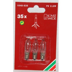 Konstsmide Ersatzbirnen Klar 7V, 3er-Pack für Innen-Lichterketten.