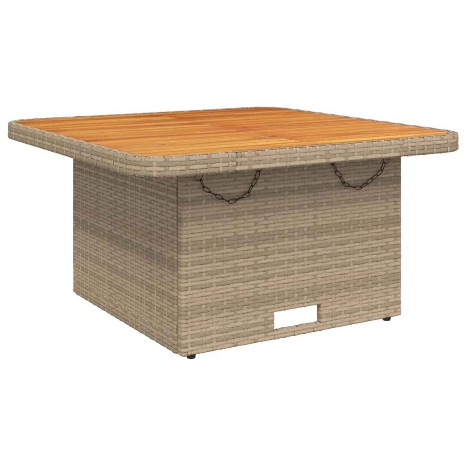 vidaXL Gartentisch Beige 80x80x71 cm Poly Rattan und Akazienholz 368271 günstig online kaufen