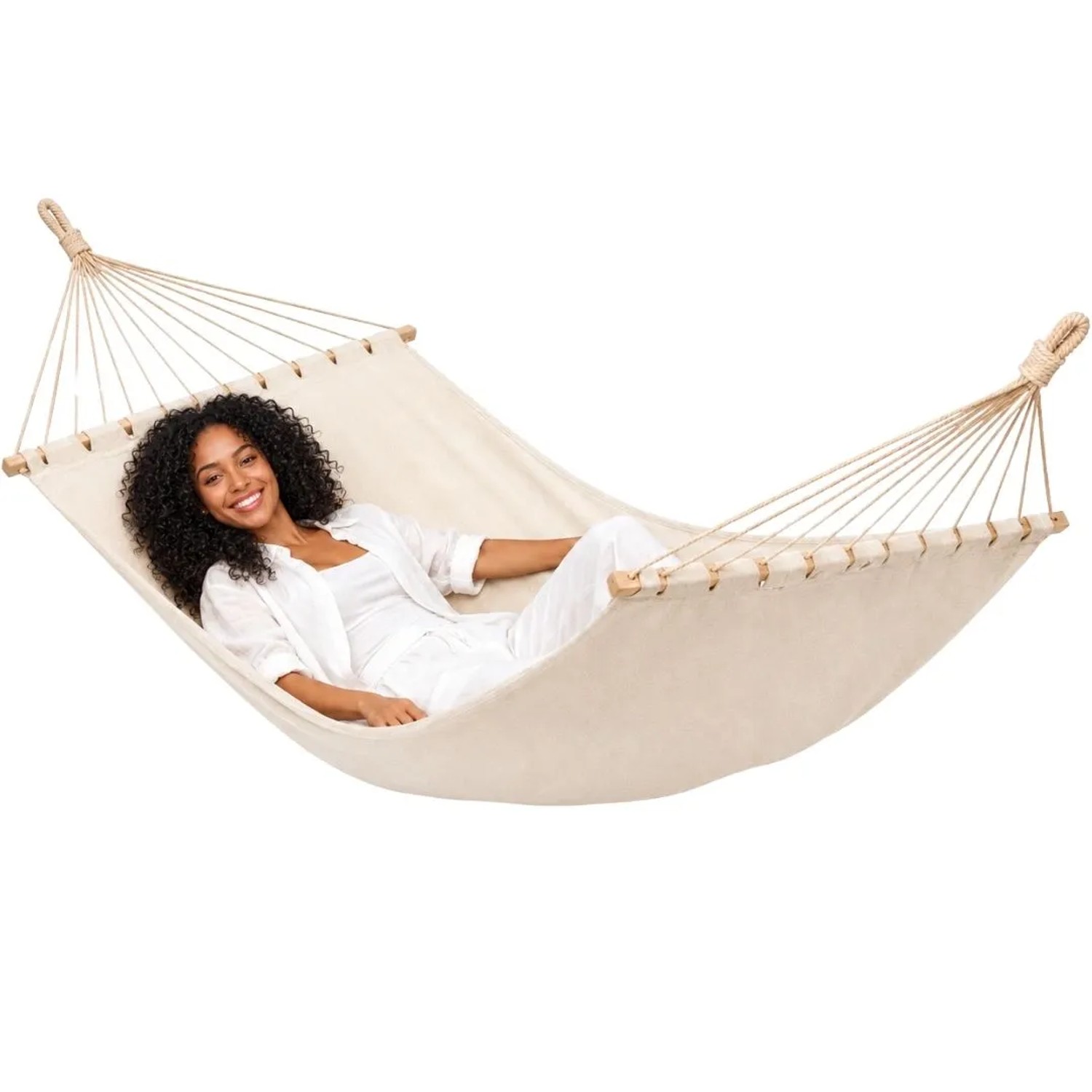 AMANKA XXL Hängematte bis 150 kg 285 x 120 cm Beige