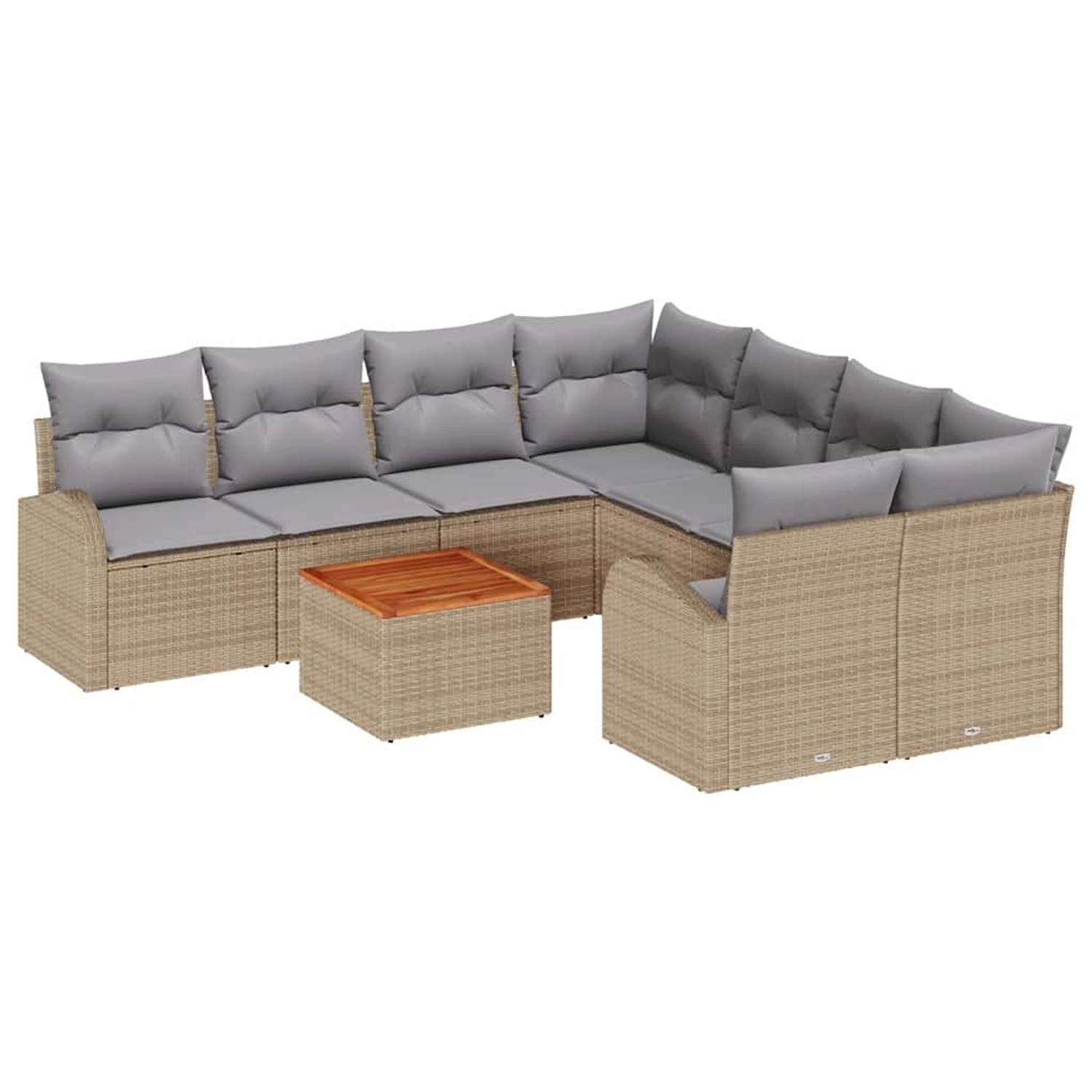 vidaXL Garten-Sofa-Set 9-Tlg Beige Hellgrau 3356229 günstig online kaufen