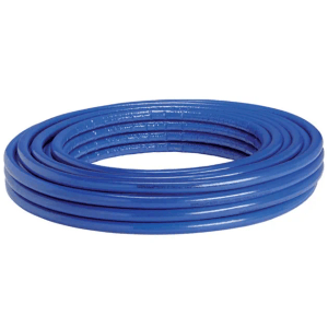 Blaues, wärmegedämmtes Mehrschichtverbundrohr 26x3mm auf 25m Rolle für Heizung & Sanitär.