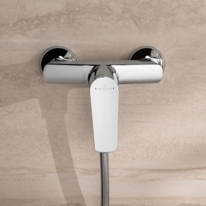 Villeroy & Boch Oasis Duscharmatur Einhebel-Mischbatterie Rückflussschutz & Keramikkartusche Aufputzmontage Rund Chrom