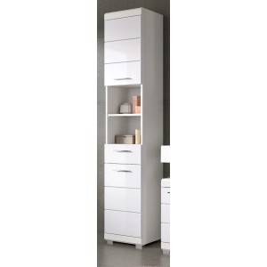 Inn.Furn Badezimmer Hochschrank in Weiß Hochglanz 37 x 191 cm Shawn