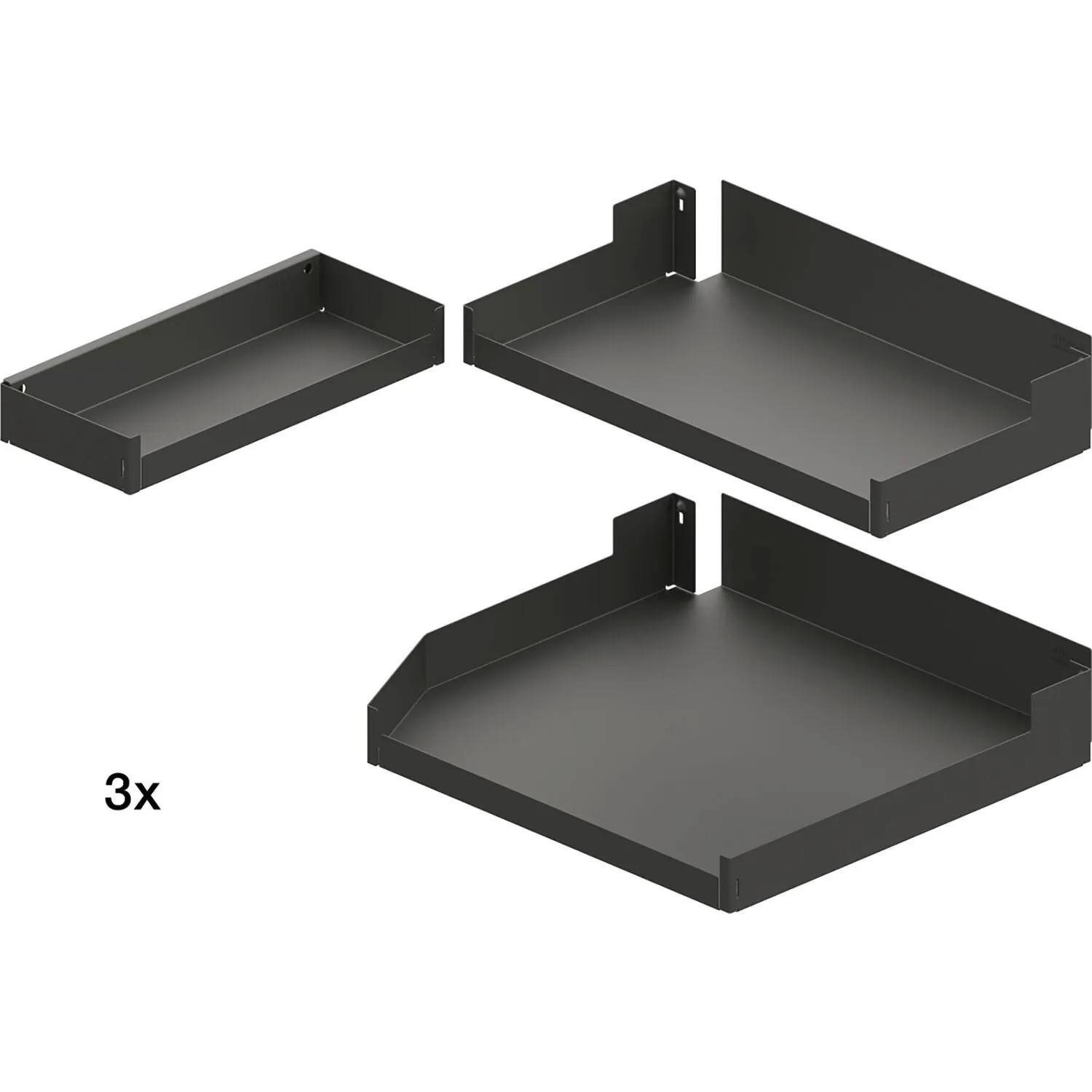 Peka Einhängetablare Liro Set Kb 400mm für Hochschrank Pleno Maxi Plus Links Boden Apothekerschrank Stahlblech Pulverbeschichtet Anthrazit