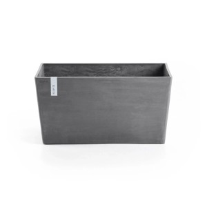 Ecopots Pflanztopf Paris Grau, rechteckig, mit Stein-Look Oberfläche. Für Innen- & Außenbereich, UV- & frostbeständig.