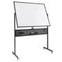 Mobiles, doppelseitiges Costway Whiteboard 120x90 cm mit Rollen und Ablage in Schwarz.