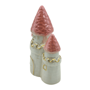 Dekohelden24 Sparfigur Prinzessinnen Spardose Sparbüchse Kinderspardose aus Keramik in Weiß Rosa L/B/H 15 x 7 x 18 cm