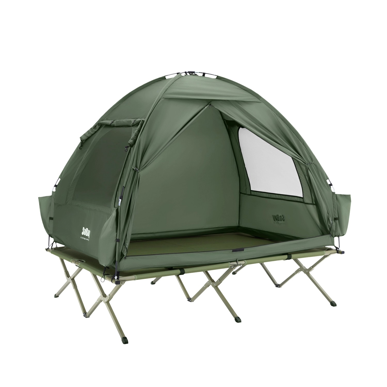 SoBuy 3in1-Zelt Campingzelt Outdoor 2 Person Grün 193x188x145cm OGS32-II-L- günstig online kaufen