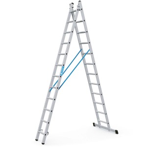 Zarges Kombileiter Combimaster DX 2x12 Sprossen, als Schiebeleiter oder Stehleiter nutzbar.
