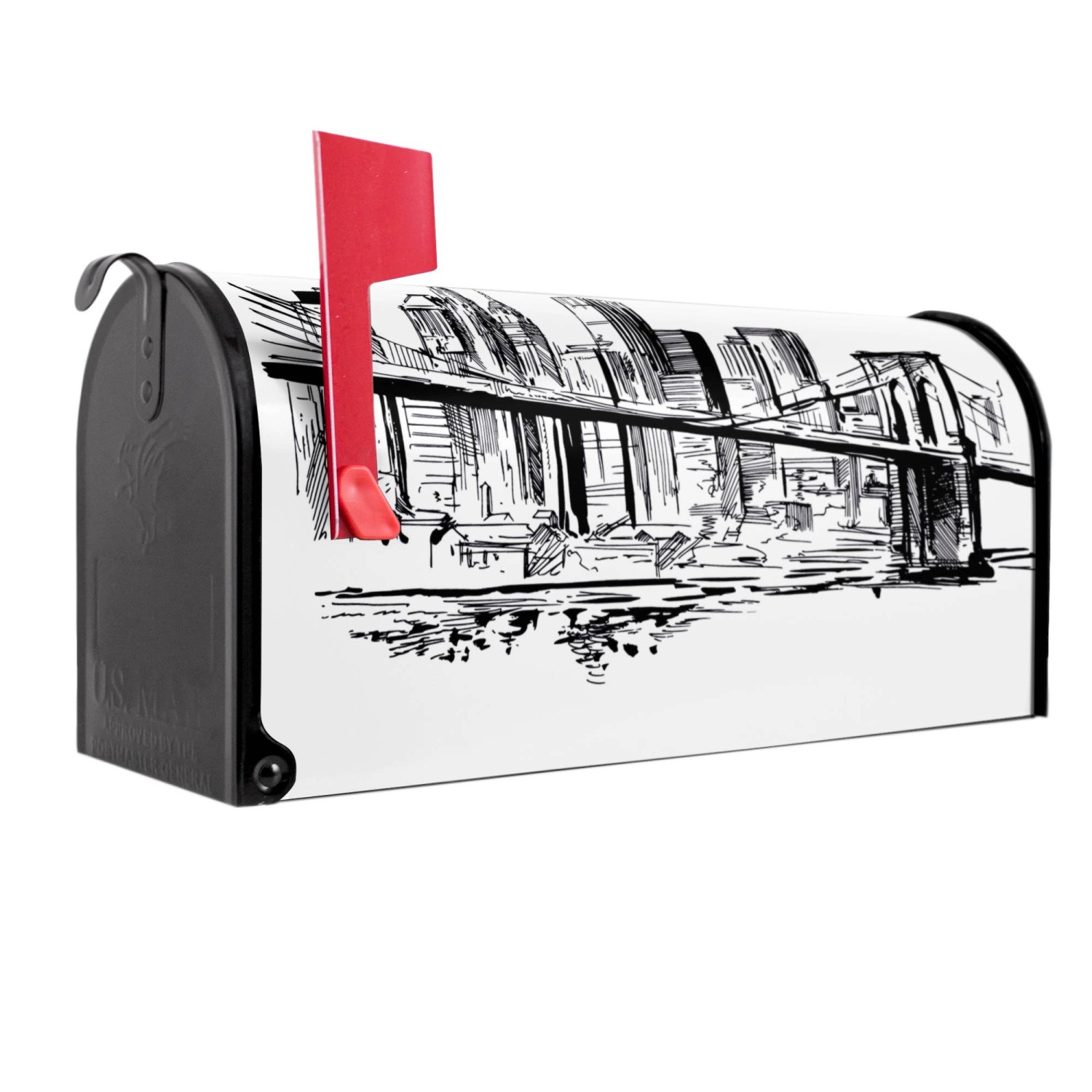 Banjado Amerikanischer Briefkasten Schwarz 48x22x16cm US Mailbox Letterbox günstig online kaufen