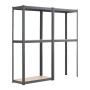 2er Set Juskys Lagerregal Easy, 160x80x40 cm, grau, mit 8 Einlegeböden.
