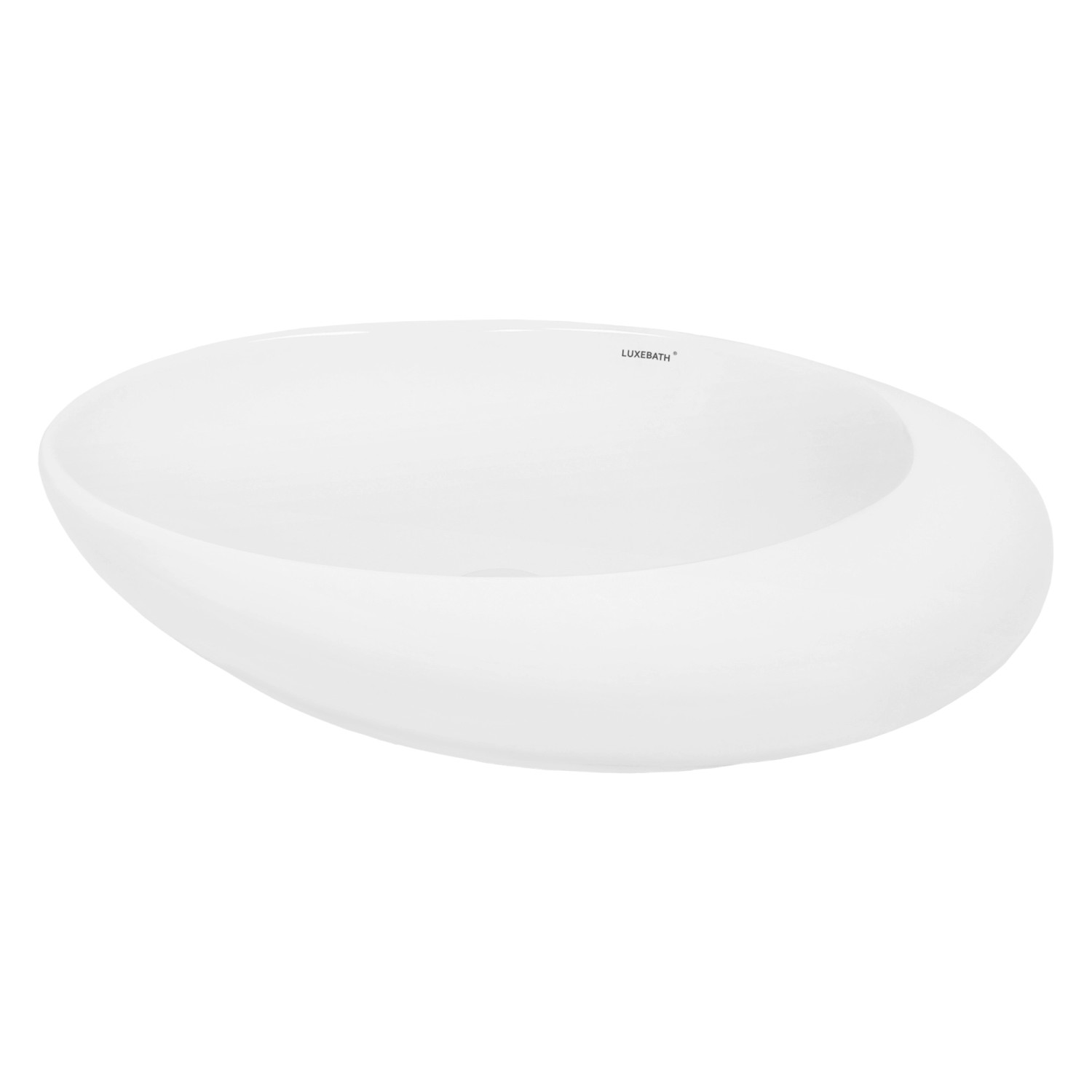 ECD Germany Waschbecken 585 x 375 x 145 mm aus Keramik Oval Weiß Aufsatzbec günstig online kaufen