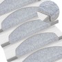 10er Set hellgraue, halbrunde Stufenmatten 65x24cm für Treppen im Innenbereich.