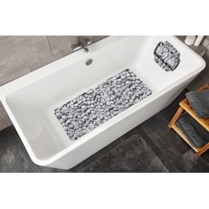 Graue Kleine Wolke Wanneneinlage Stepstone mit Steinmuster in Badewanne.