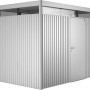 Biohort Metall-Gerätehaus HighLine, 4,6 m², silber-metallic mit Einzeltür.