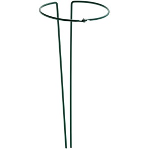 Grüne, runde Pflanzstütze, 45 cm hoch, für Stauden und Sträucher im Garten.