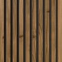 Musterpaneel Denpanels Nordic Outdoor Design: Thermoholz mit schwarzem Filz für Akustik.