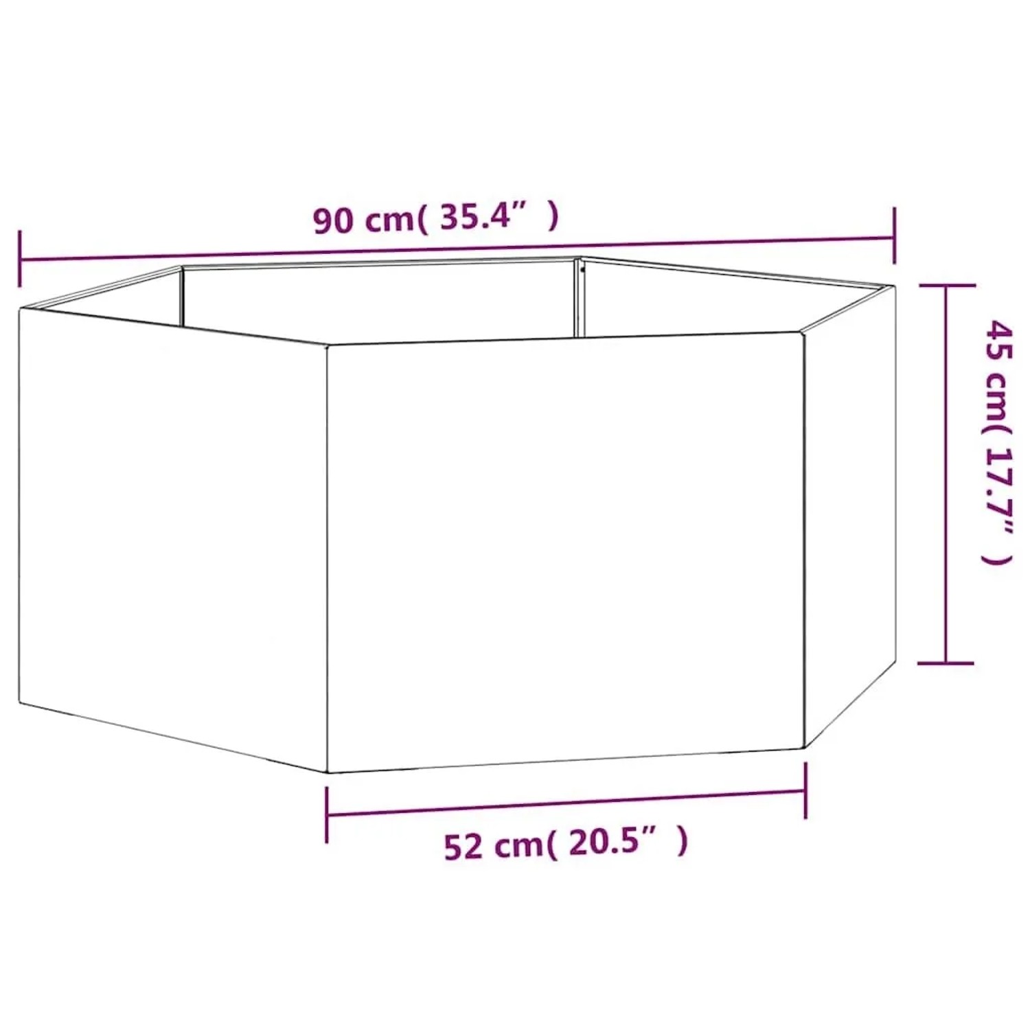 vidaXL Pflanzkübel Rostig 90x90x45 cm Cortenstahl 823676_11