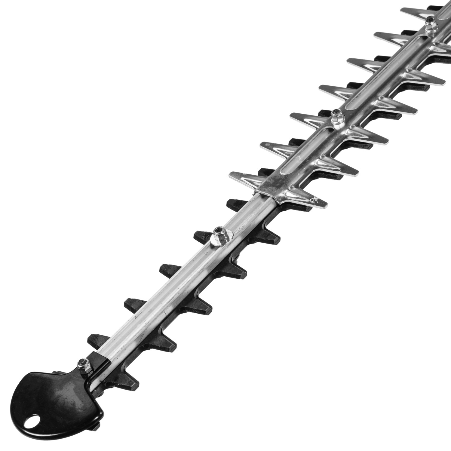 Messerbalken der Texas Benzin-Heckenschere HTL2300, Detailaufnahme.