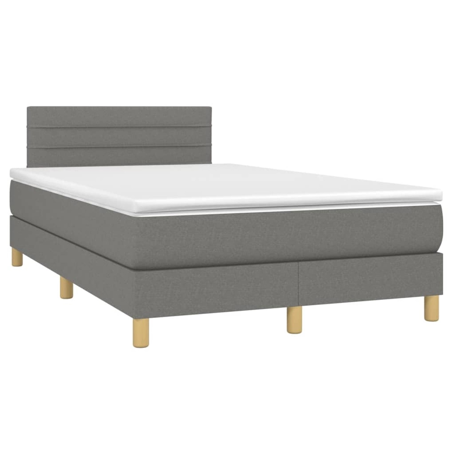 vidaXL Boxspringbett mit Matratze & LED Dunkelgrau 120x200 cm Stoff 3133782 günstig online kaufen