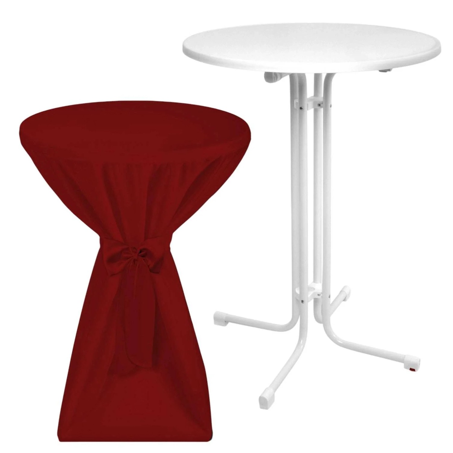 Beautissu Sylt Stehtisch Ø 70cm Weiß mit Premium Stehtischhusse Ø 70cm Bord günstig online kaufen