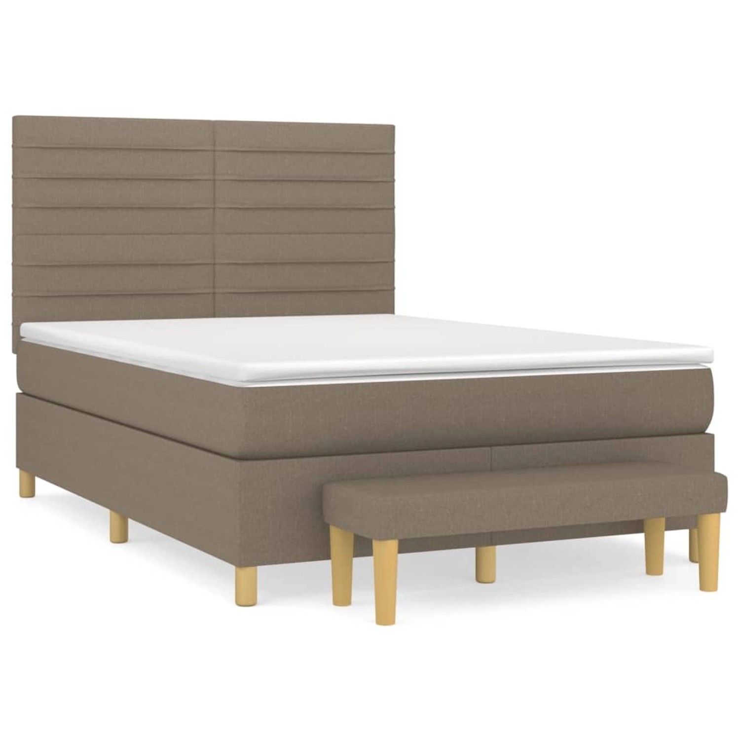 Vidaxl Boxspringbett Mit Matratze Taupe 140x200 Cm Stoff günstig online kaufen