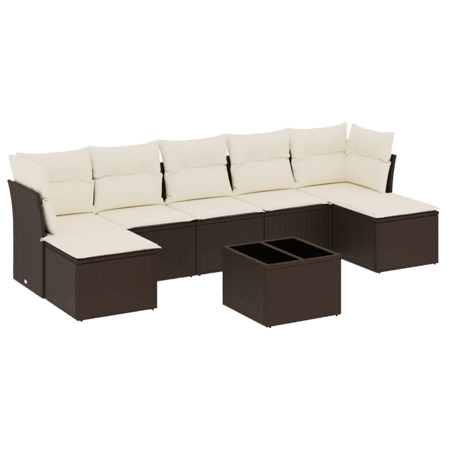 vidaXL 8-Tlg Garten-Sofagarnitur mit Kissen Braun Poly Rattan 3218043 günstig online kaufen