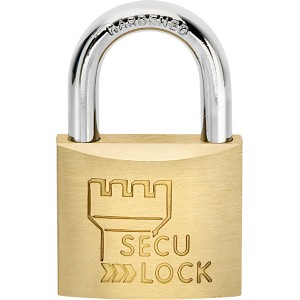 Burg Wächter Vorhangschloss 405 50 SB: Messingfarbenes Schloss mit verchromtem, gehärtetem Bügel.