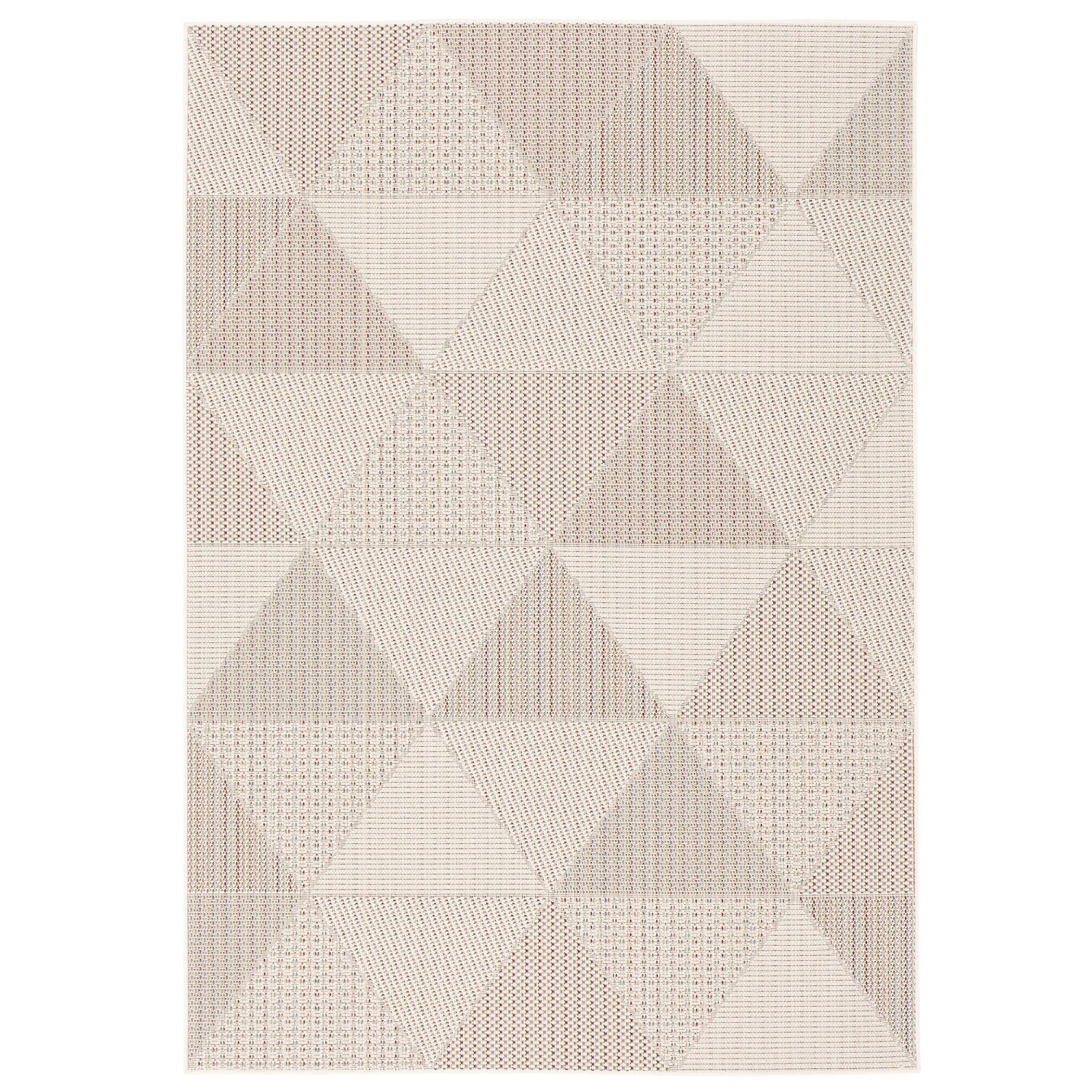 Bunter Pergamon In & Outdoor Teppich mit Rautenmuster, 80x150cm.