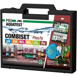 JBL ProAquaTest Combi Set Plus Fe: Wassertestkoffer für Süßwasser-Aquarien mit Tests für pH, KH, NO2, NO3, CO2 und Fe.