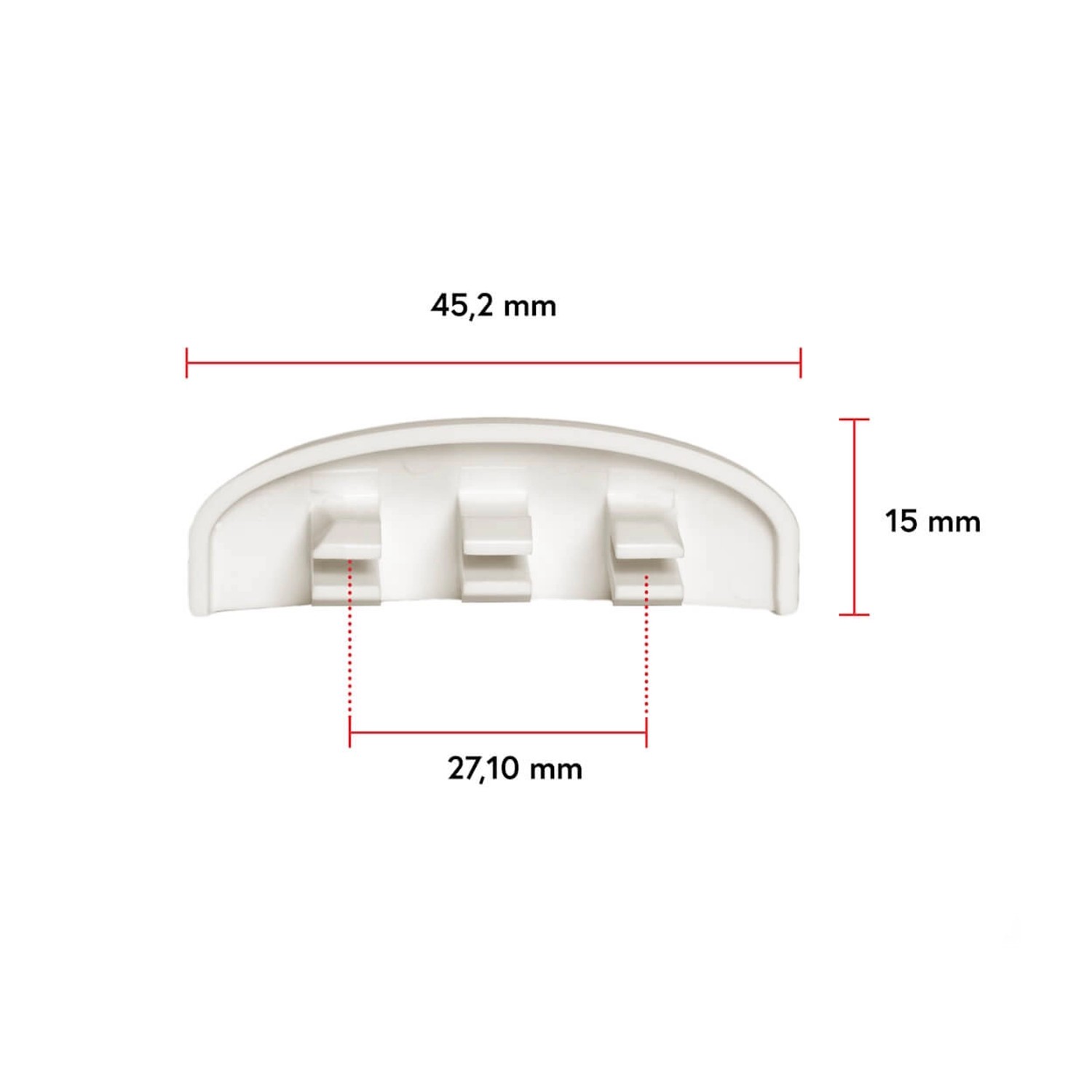 Weiße Bauheld Wasserschlitzkappe (RAL 9003) für Fenster, 30-35 mm, 30er-Pack.