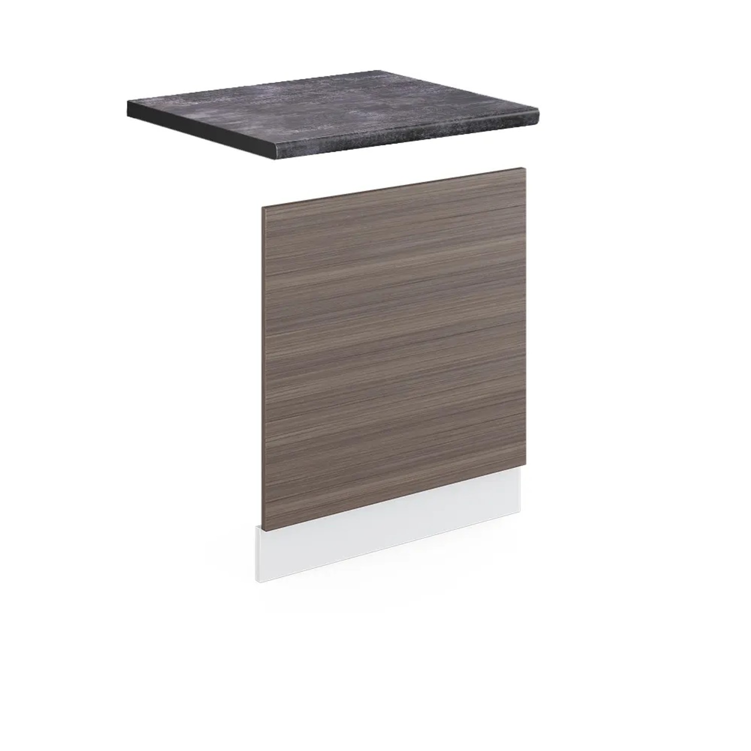Vicco Frontblende R-Line Geschirrspüler Fronttür Grau/Weiß 60 cm AP Anthrazit