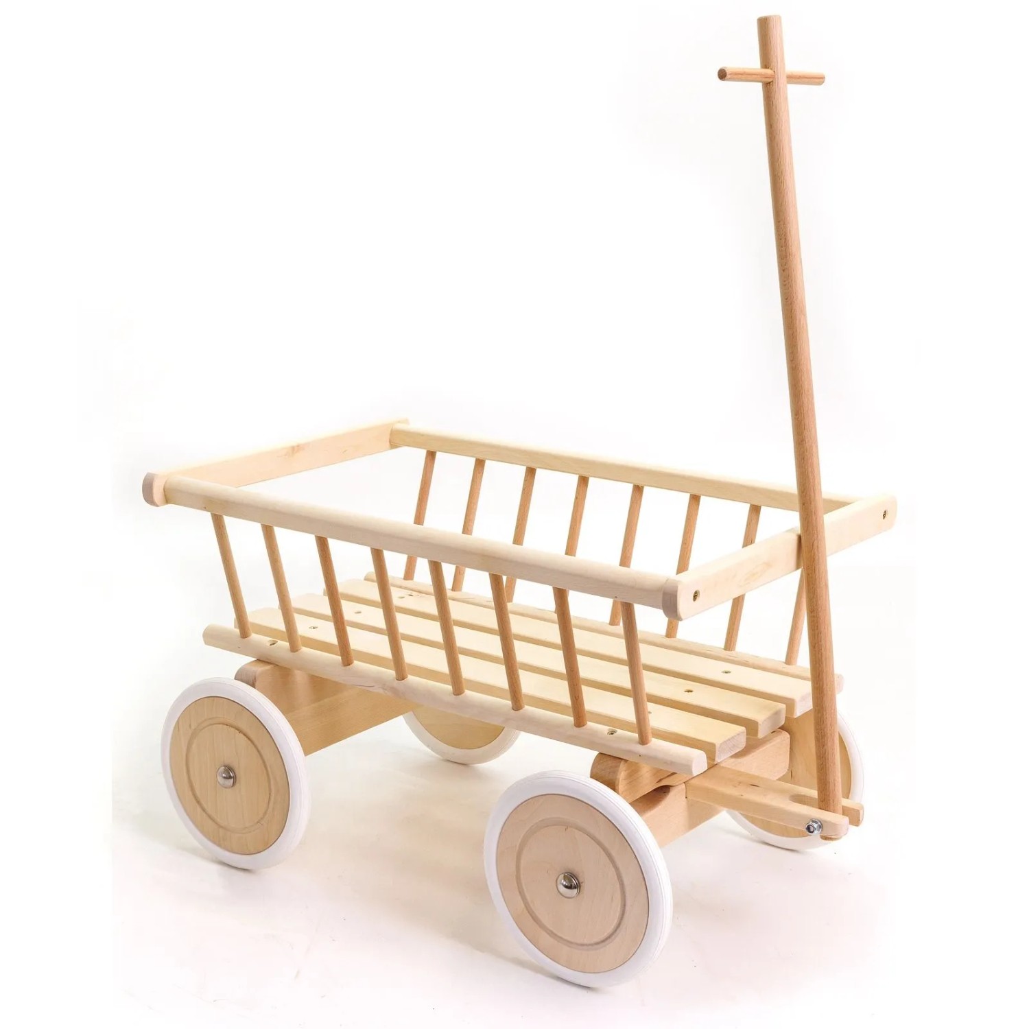 HolzFee Handwagen Hawa 50-3-N für Kinder Leiterwagen Buche Naturbelassen Spielzeugwagen Räder Holz