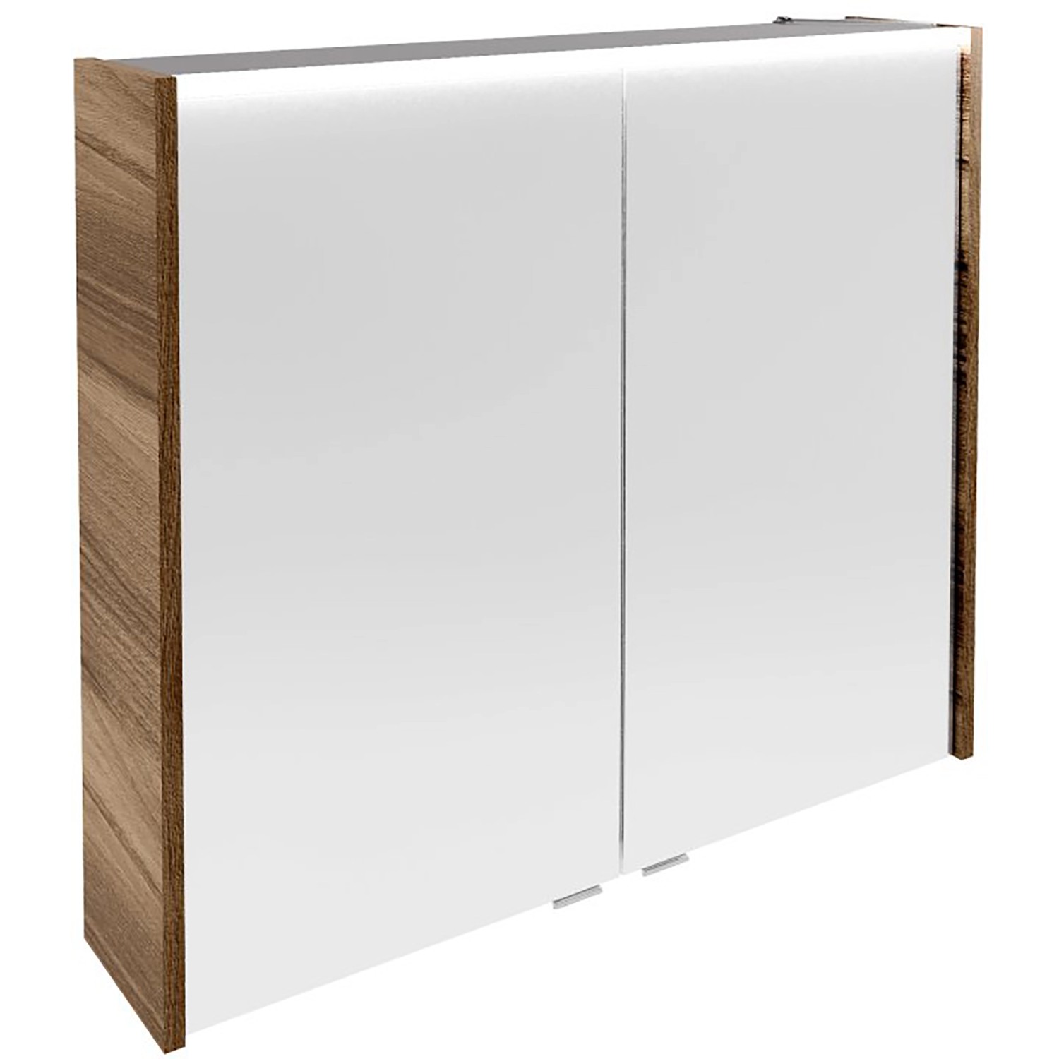 Fackelmann LED-Spiegelschrank Verona 80 cm 2 Türen Nussbaum günstig online kaufen