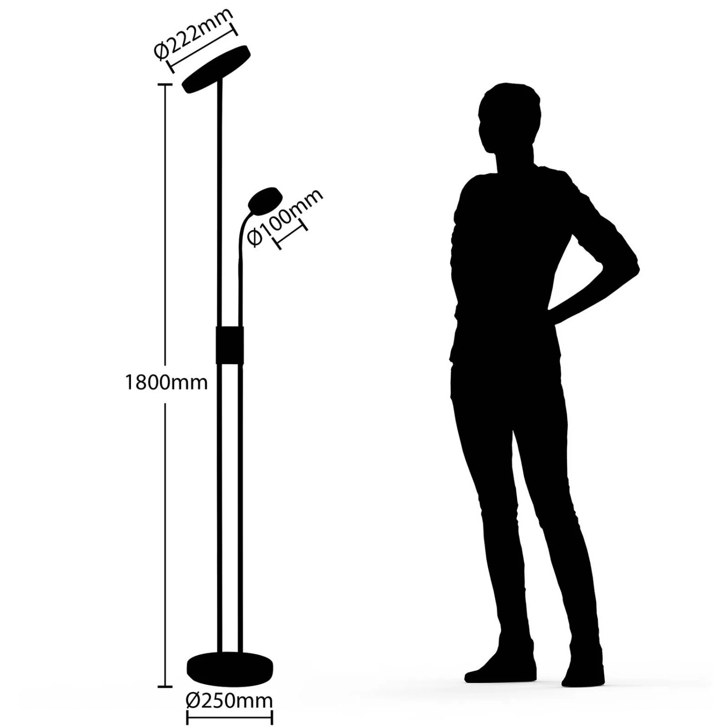 Lindby LED Stehlampe Seppa 9945422 Dimmbar Modern in Gold Messing aus Metall 2-flammig Wohnzimmerleuchte_7