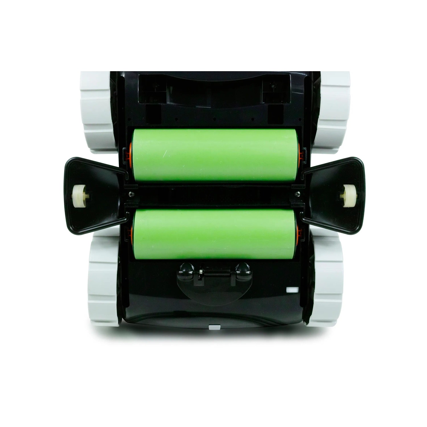 Interline Poolroboter Jellyfish 5220, Unterseite mit Filterkartuschen und Düsen.
