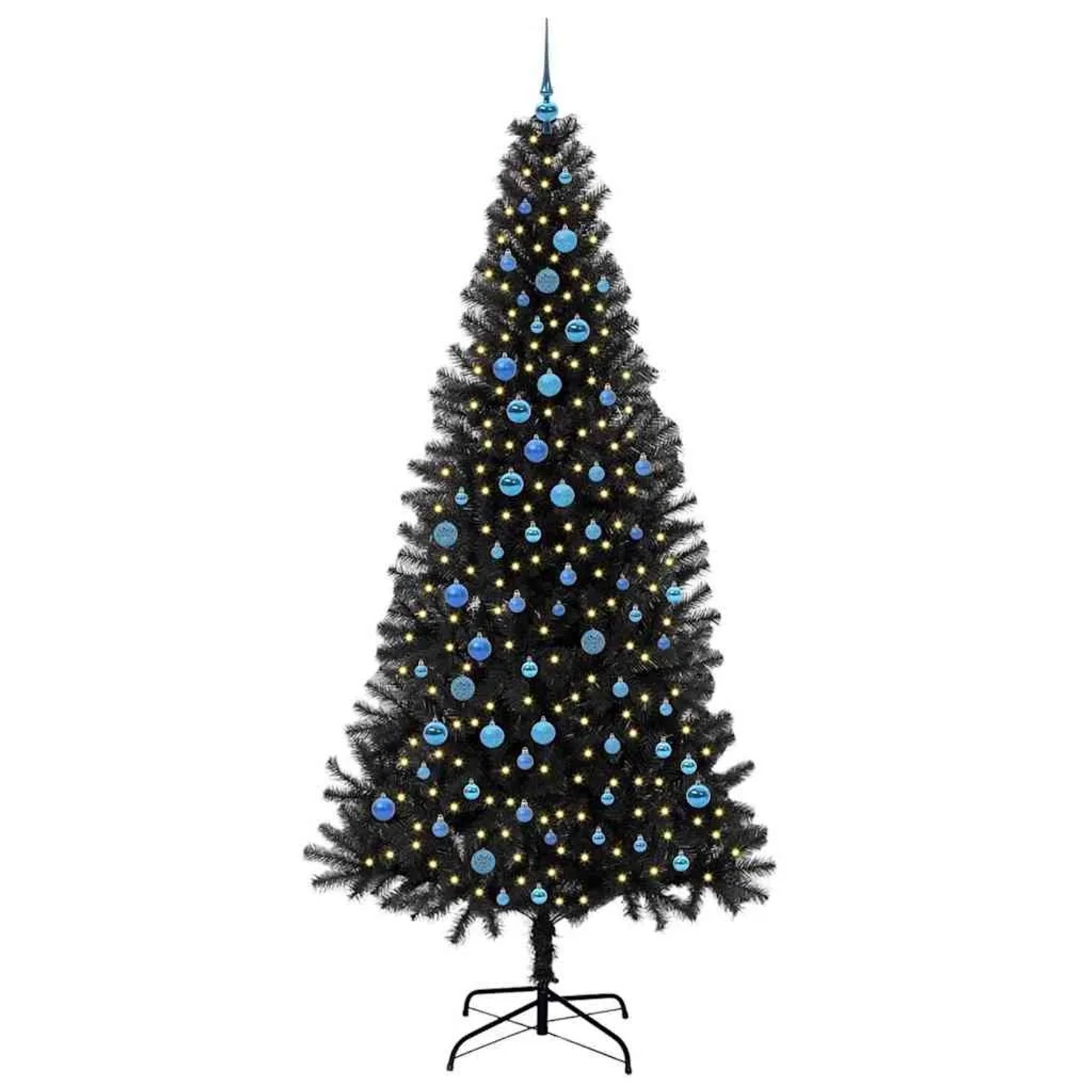 vidaXL Weihnachtsbaum mit 300 LEDs mit Ständer Schwarz 240 cm PVC 3396503