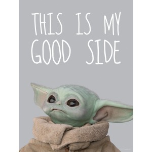 Komar Wandbild: Mandalorian The Child "This is my good side", 30x40 cm. Deko für Kinderzimmer.