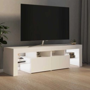 vidaXL TV-Schrank mit LED-Beleuchtung Weiß 140x36,5x40 cm 804364