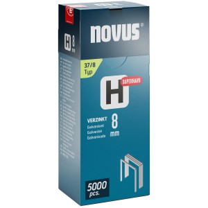 Novus Feindrahtklammern Superhart H 37, 8 mm, 5000 Stück, verzinkt.