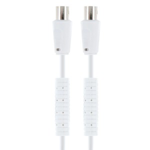 Weißes Schwaiger Antennenkabel 90 dB für Audio & Video Verbindung.