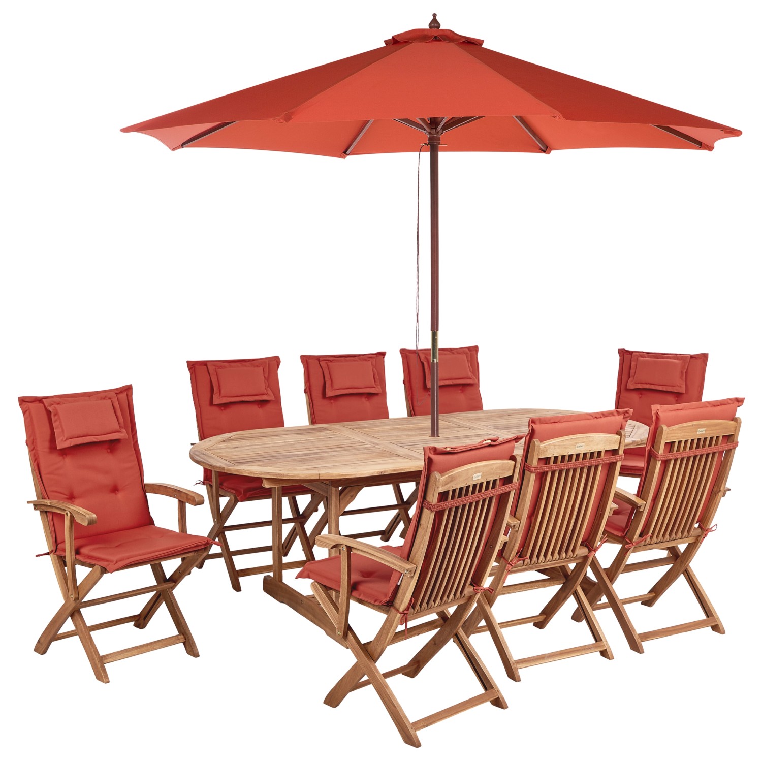 Beliani Gartentisch Set MAUI II Dunkelrot günstig online kaufen