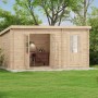 Alpholz Gartenhaus Maria mit Pultdach und Anbaudach, tauchimprägniert, 450x279 cm.