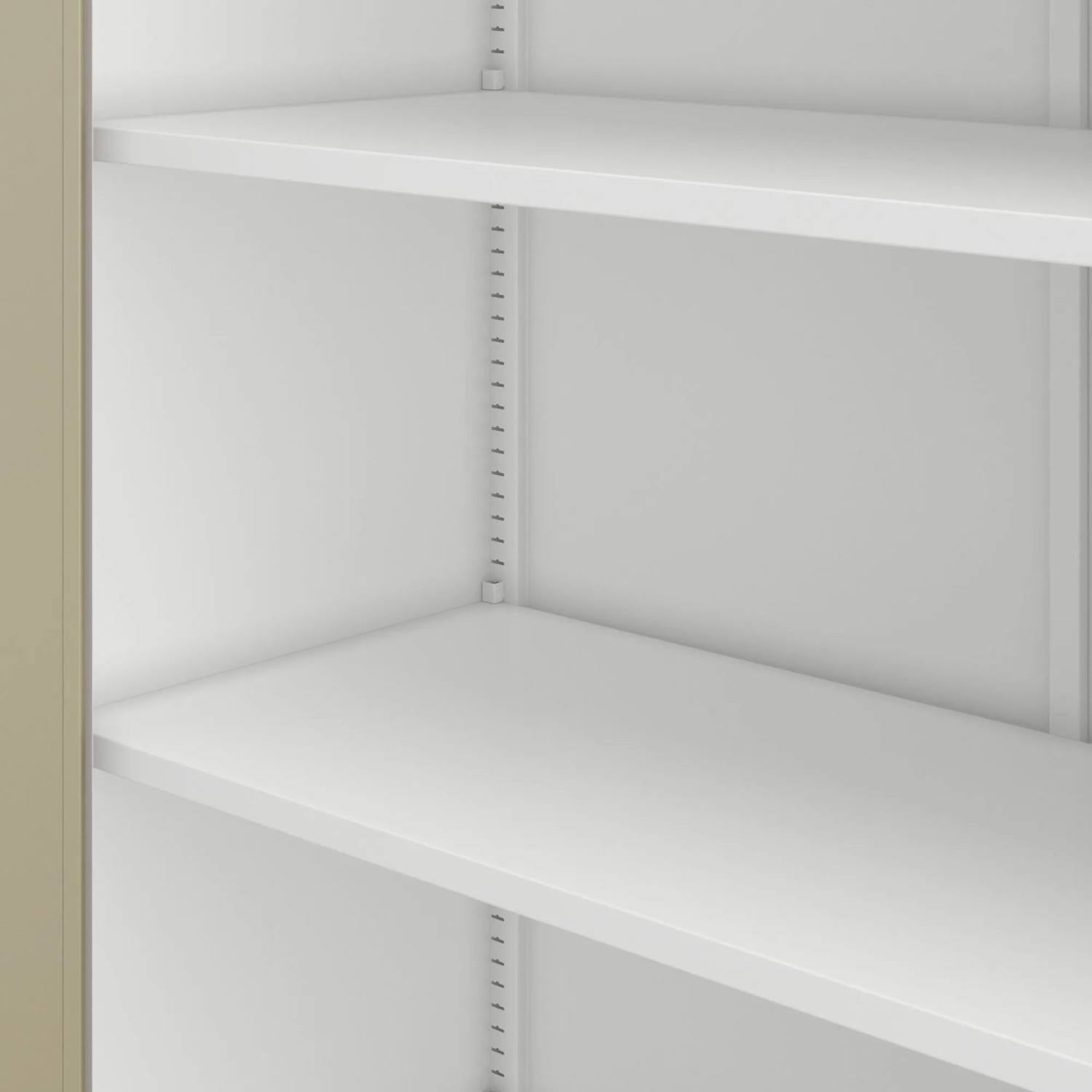 Innenansicht: Jan Nowak Metallschrank mit Fachböden, geeignet als Aktenschrank.
