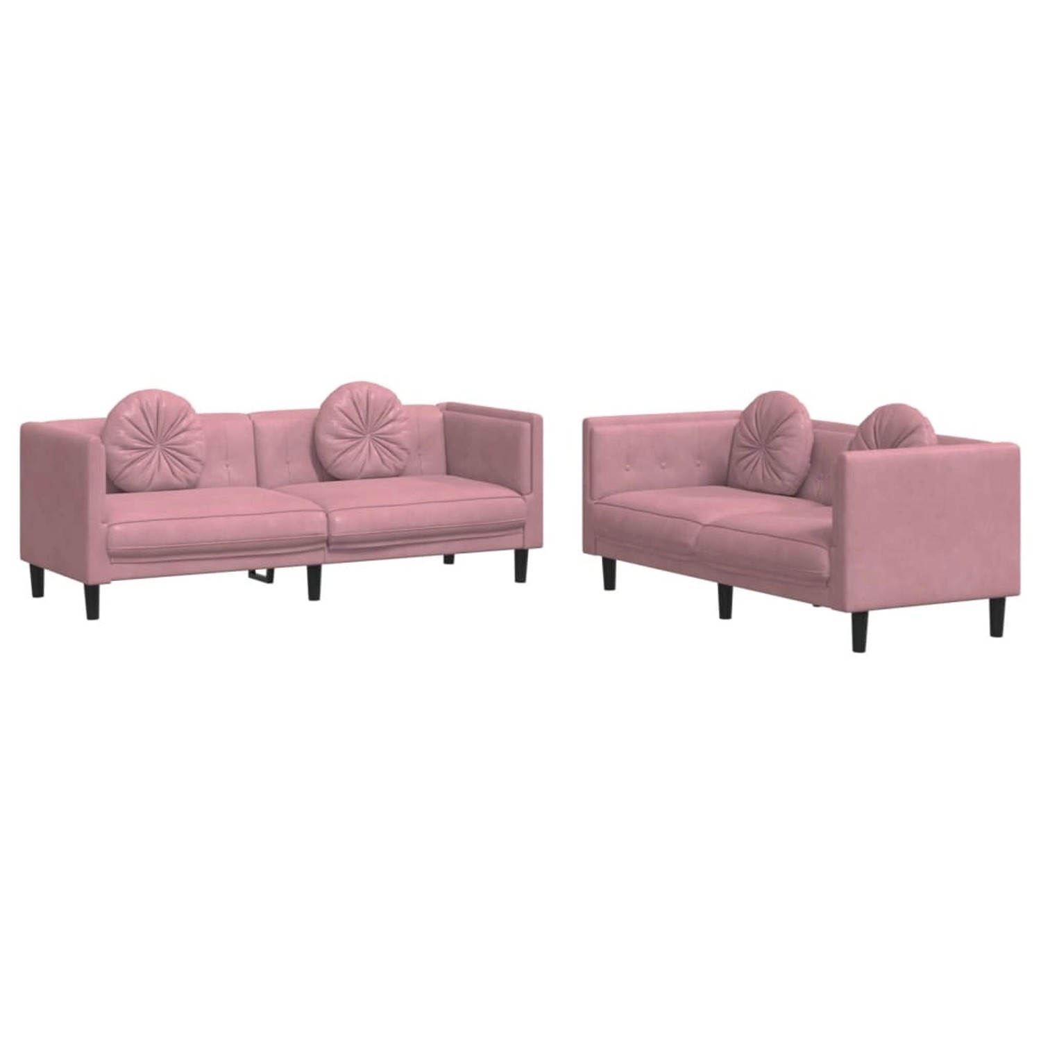 vidaXL 2-Tlg Sofagarnitur mit Kissen Rosa Samt 3209260 günstig online kaufen
