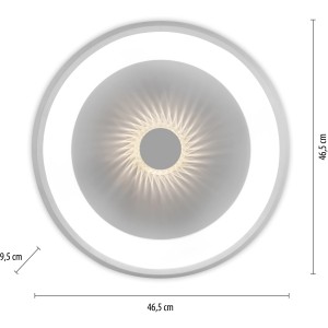 Weiße LED-Deckenleuchte Vertigo, Ø 46,5 cm, mit Kristall-Effekt für Wohn- und Schlafzimmer.