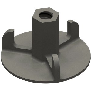 Verzinkte Schake Flügelmutter mit Flansch (SW27, 100 mm) für Baugeräte.