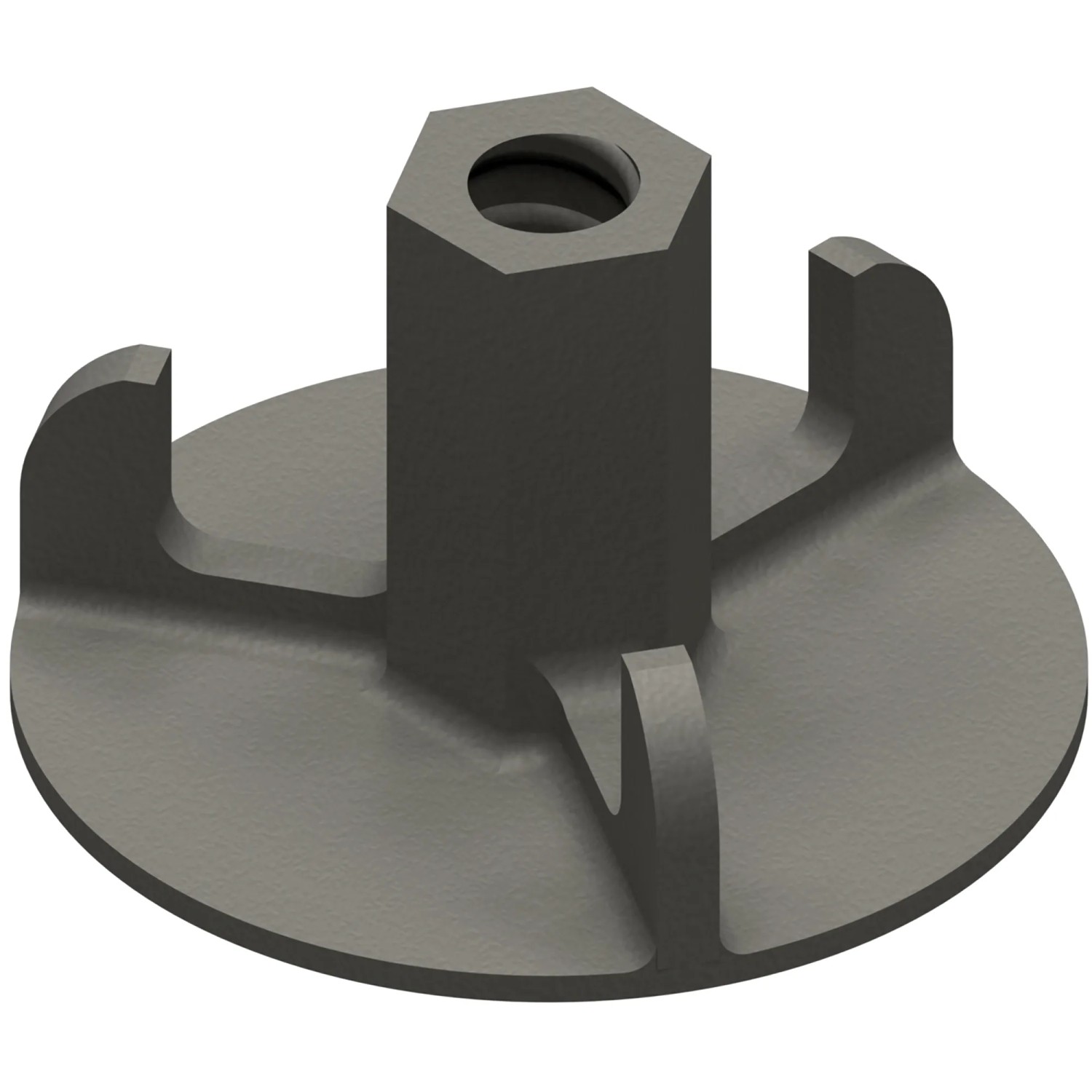 Schake Flügelmutter Flansch SW27 Flansch 100 mm Verzinkt Silber