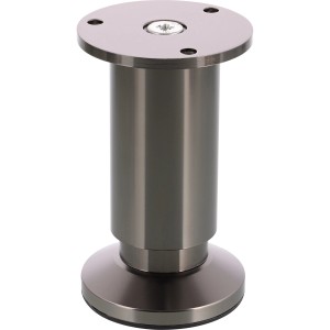 Wagner Möbelfuß, Edelstahl-Optik, höhenverstellbar, Ø 3 cm, Länge 10-11,5 cm.